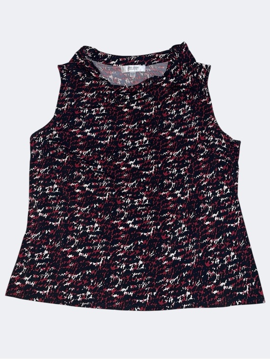 Jones Studio Tops - Jones Studio Black and Red Patterned Sleeveless Cowl Neck Blouse